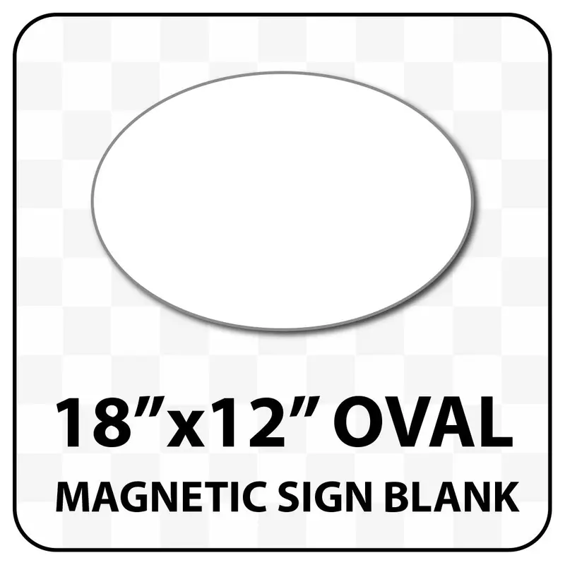 Oval Magnetic Sign Blank - 18 Inch By 12 Inch - Many Solid And Reflective Colors 1
