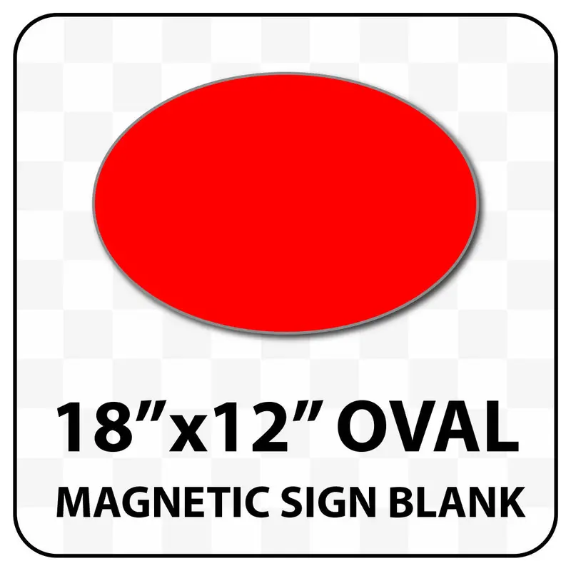 Oval Magnetic Sign Blank - 18 Inch By 12 Inch - Many Solid And Reflective Colors 8