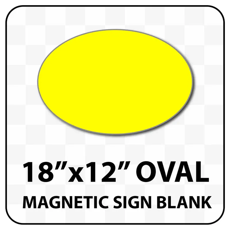 Oval Magnetic Sign Blank - 18 Inch By 12 Inch - Many Solid And Reflective Colors 9