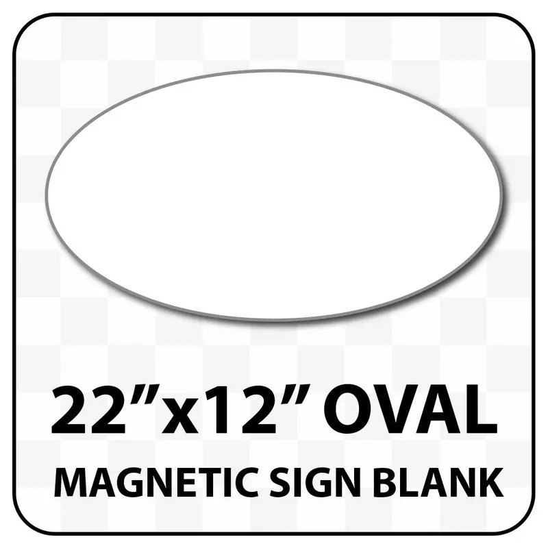 Oval Magnetic Sign Blank - 22 Inch By 12 Inch - Many Solid And Reflective Colors 1