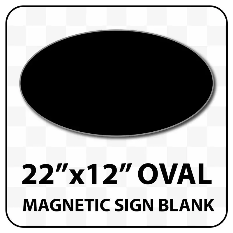 Oval Magnetic Sign Blank - 22 Inch By 12 Inch - Many Solid And Reflective Colors 3