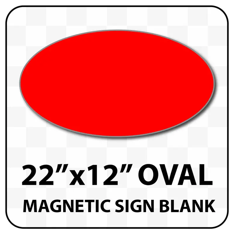 Oval Magnetic Sign Blank - 22 Inch By 12 Inch - Many Solid And Reflective Colors 8