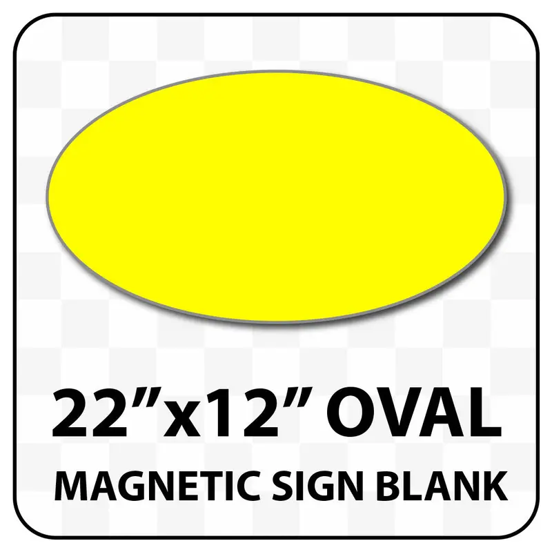 Oval Magnetic Sign Blank - 22 Inch By 12 Inch - Many Solid And Reflective Colors 9