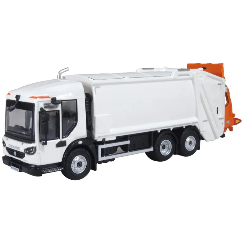 Oxford 76De003 1/76 Dennis Eagle Refuse Truck White 1