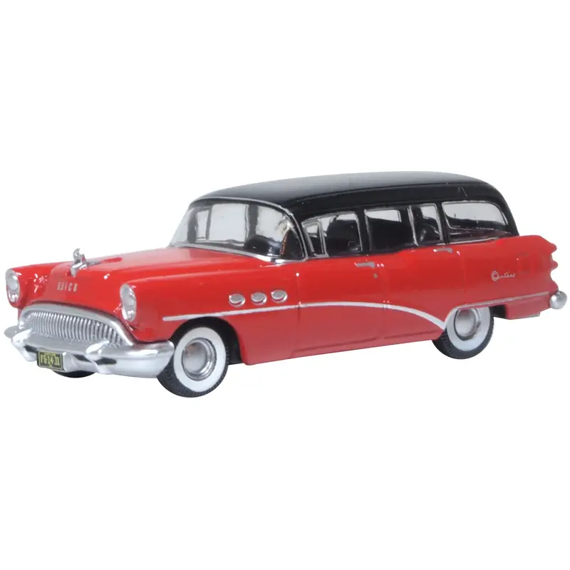 Oxford 87Bce54004 1/87 1954 Buick Century Estate Wagon Matador Red/Carlsbad Black 1