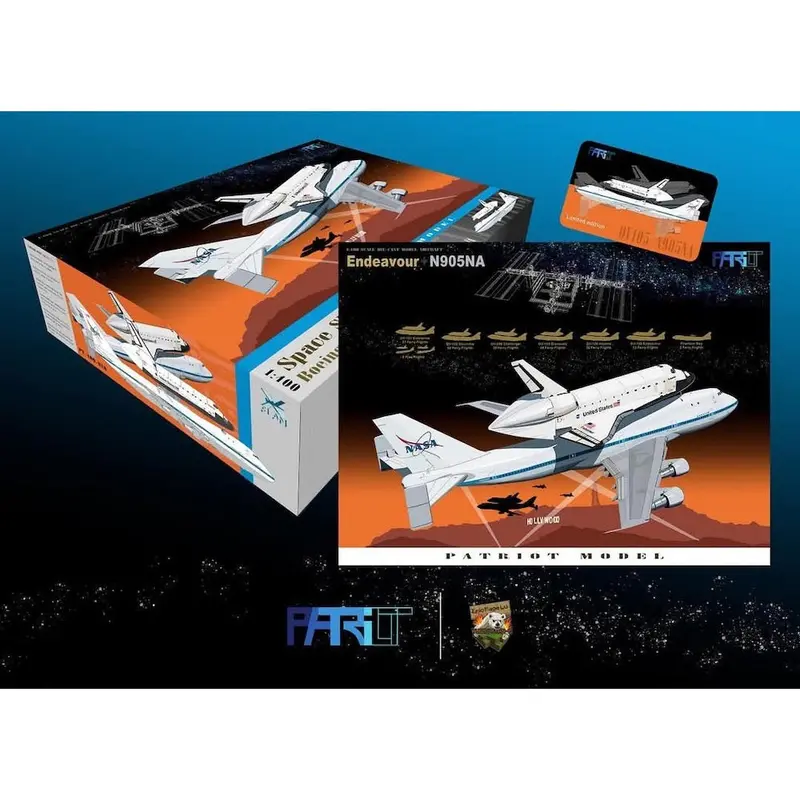 Patriot Models 400-010 1/400 Nasa Boeing 747-100 N905na With Shuttle Endeavour - With Stand 1