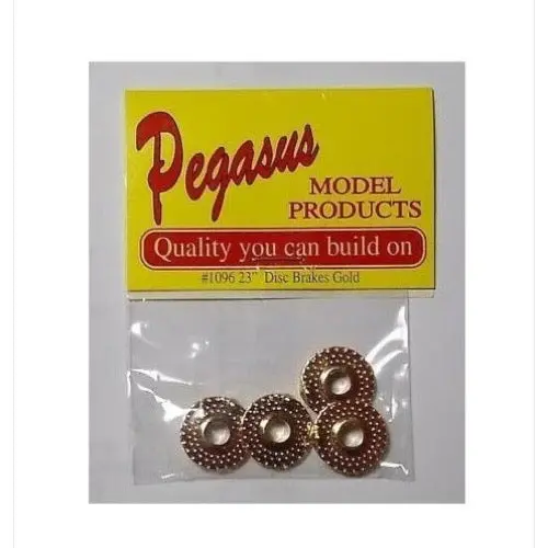 Pegasus 1096 1/24 Disc Brake & Caliper (4) 23 Gold For Scale Models 1