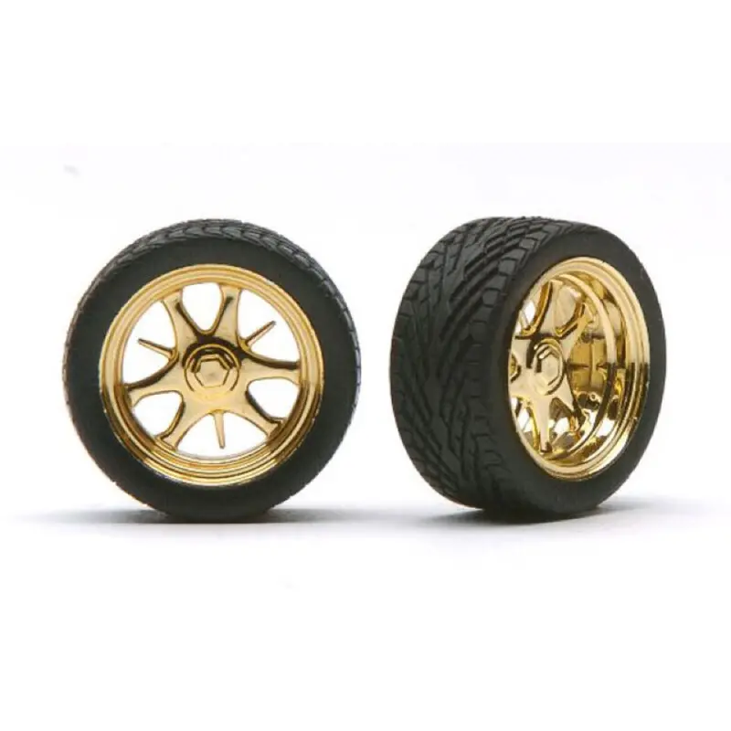 Pegasus 1228 1/24 Daggers Rims W/Tires Gold For Scale Models 1