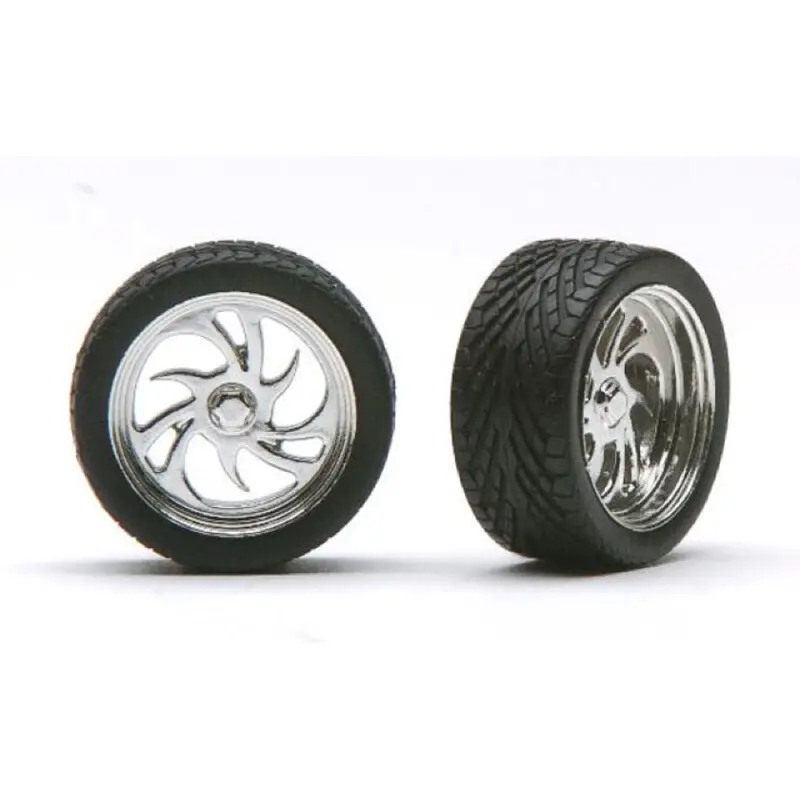 Pegasus 1246 1/24 Diablos Rims W/Tires Chrome For Scale Models 1