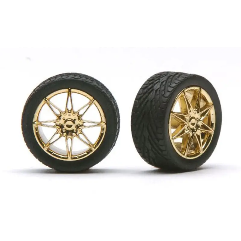 Pegasus 1256 1/24 Diamantes Rims W/Tires Gold For Scale Models 1