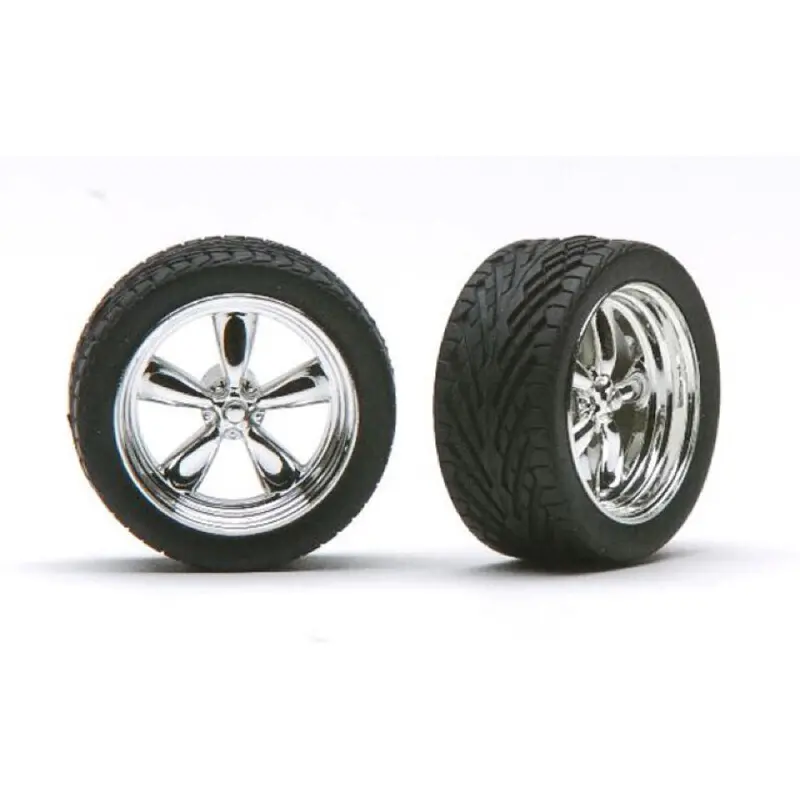 Pegasus 1274 1/24 Ts Rims W/Tires Chrome For Scale Models 1