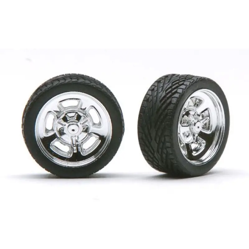 Pegasus 1277 1/24 Hellas 19In Rims W/Tires Chrome For Scale Models 1