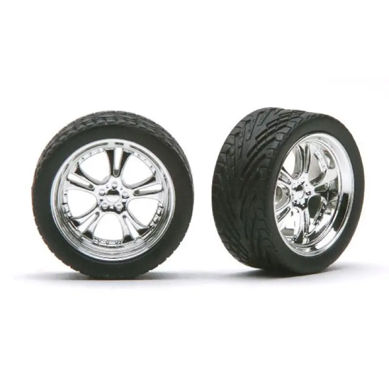 Pegasus 2303 1/24 23In Phat Daddys Rims W/Tires Chrome For Scale Models 1