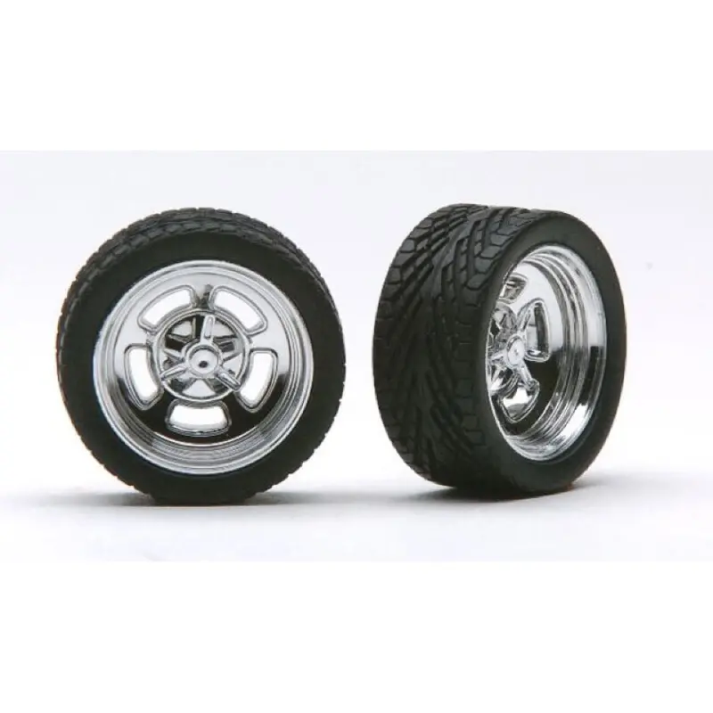 Pegasus 2305 1/24 23In Hollis Rims W/Tires Chrome For Scale Models 1