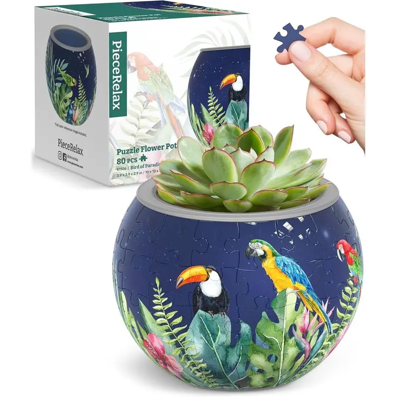 Pintoo Bird Of Paradise 3D Flowerpot Jigsaw Puzzle Pink1106 1