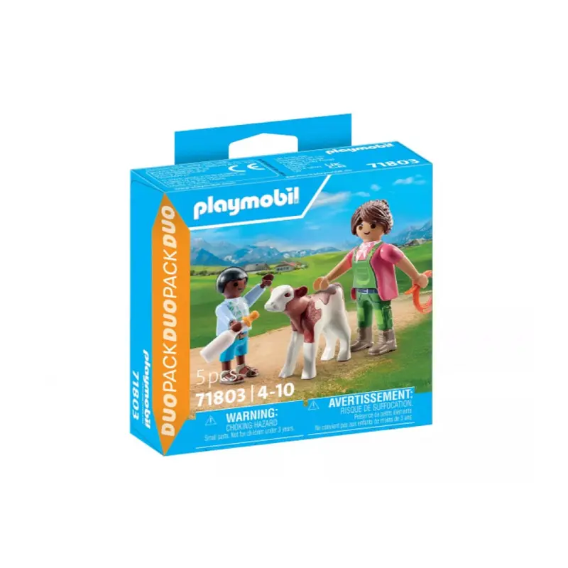 Playmobil 71803 Farmer With Calf 1