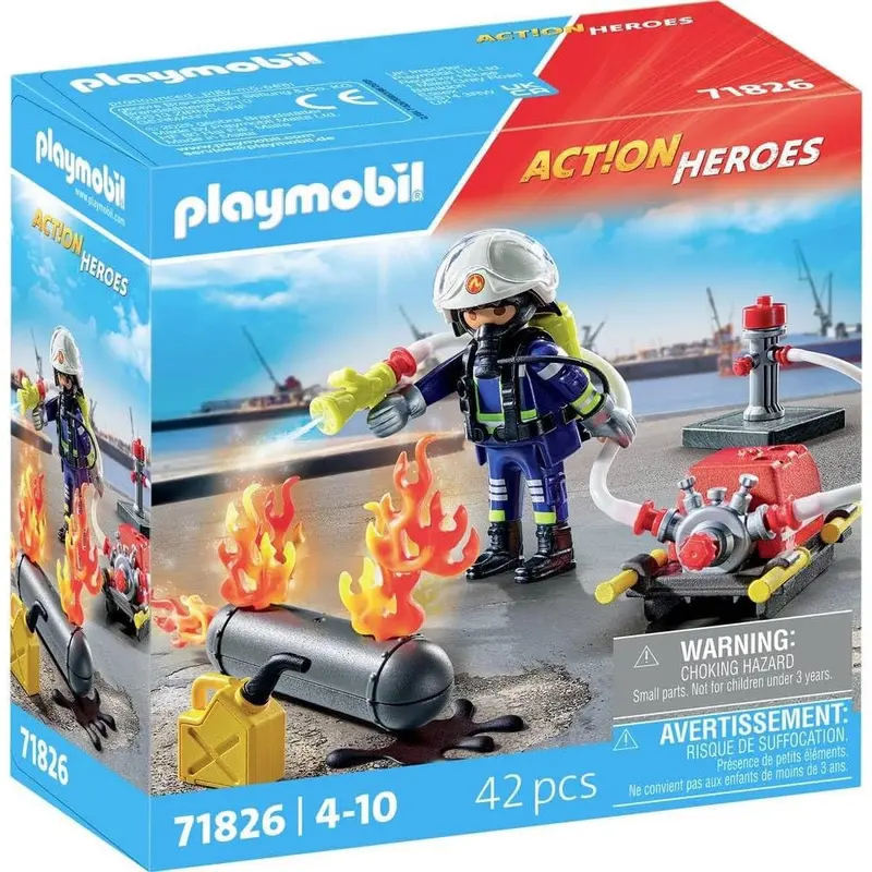 Playmobil 71826 Firefighter With Water Pump 1