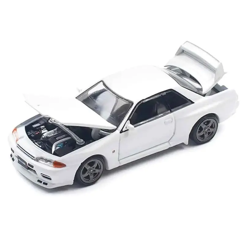 Pop Race 64-0157 1/64 Nissan Skyline Gt-R R32 Crystal White 2