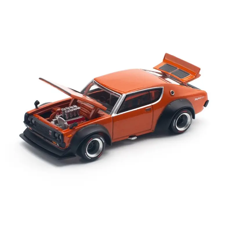 Pop Race 64-0173 1/64 Skyline Gt-R V8 Drift Kenmeri Orange 1