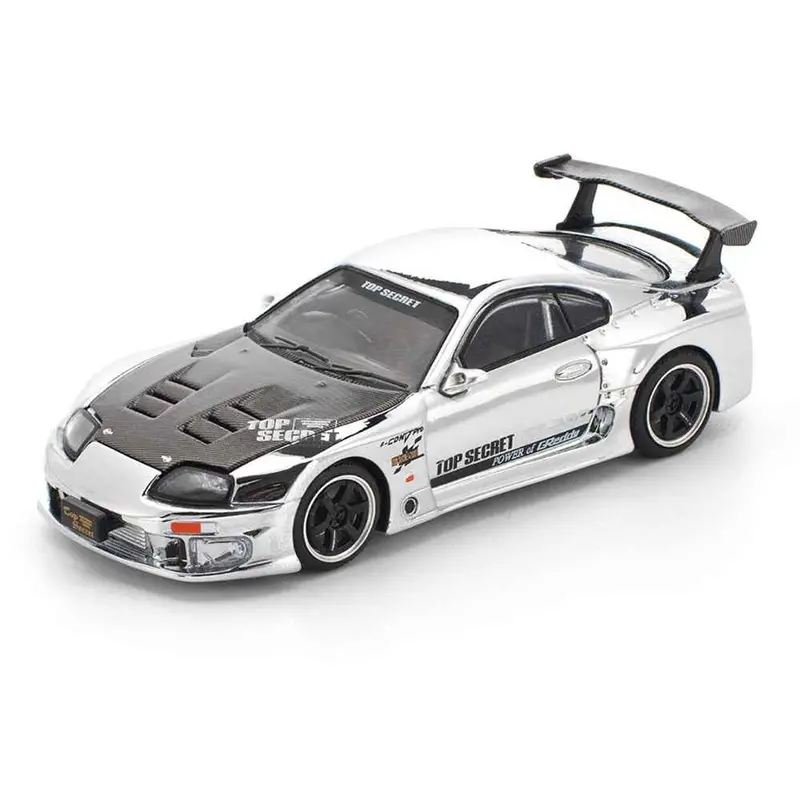 Pop Race 64-0325 1/64 Top Secret Gt300 Supra Silver Chrome 1