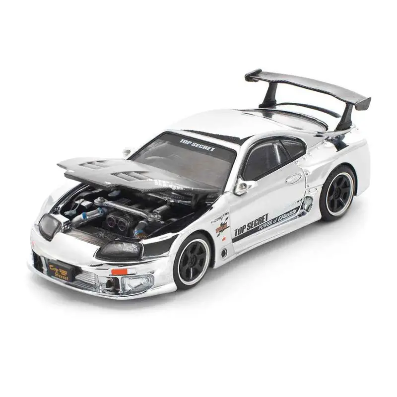 Pop Race 64-0325 1/64 Top Secret Gt300 Supra Silver Chrome 2