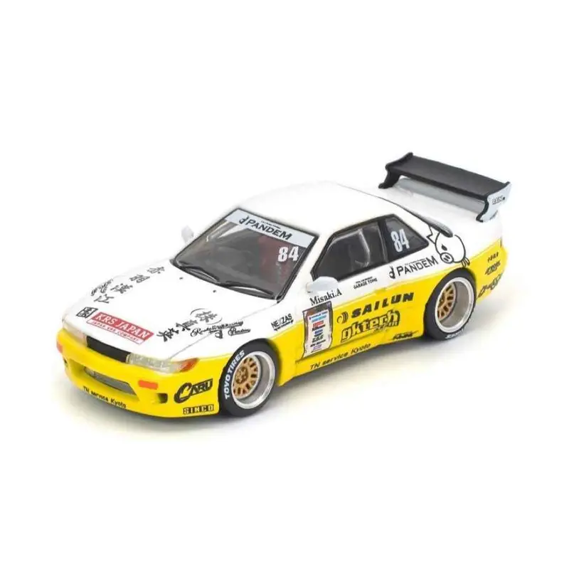 Pop Race 64-0361 1/64 Pandem Silvia S13 2020 D1 Lights Yellow/White 1