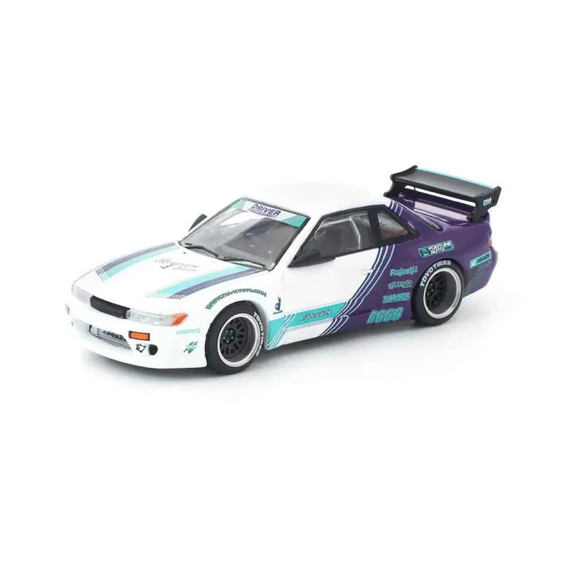 Pop Race 640455 1/64 Pandem S13 White Purple 1