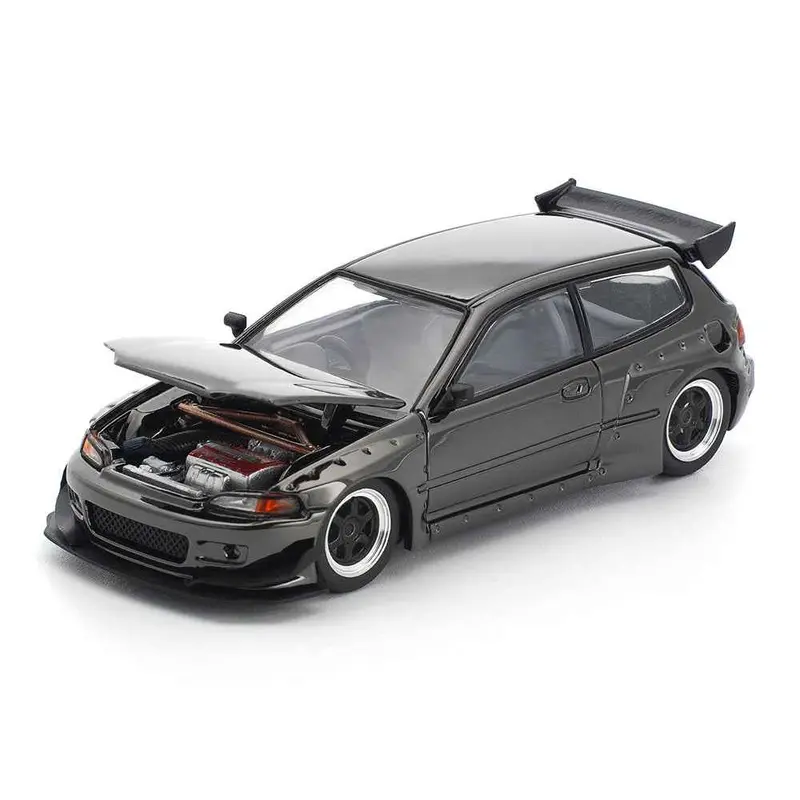 Pop Race Dc007 1/64 Pandem Civic Eg6 Dark Chrome 2