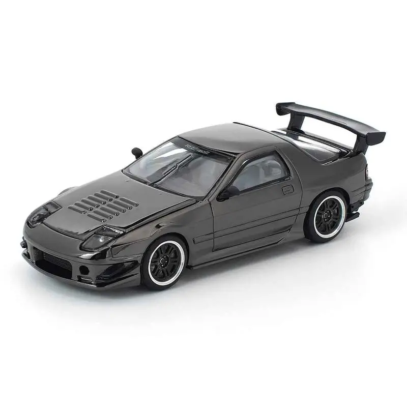 Pop Race Dc008 1/64 Mazda Rx7 (Fc3s) Re-Amemiya Dark Chrome 1