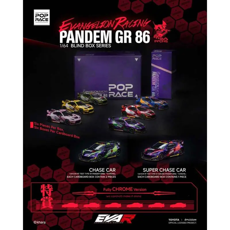 Pop Race X Evangelion Racing Prbb001 Pandem Gr 86 Blind Box (1 Random Car) 1