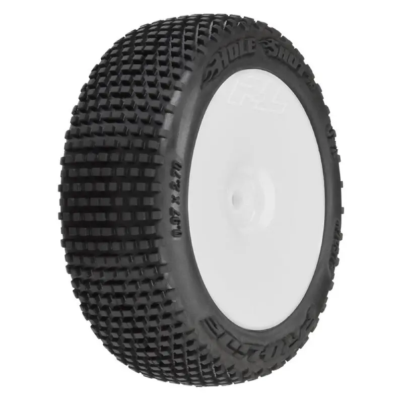 Proline 1031713 Hole Shot 3.0 Buggy Tyres Mounted On Velocity Wheels White Arrma Typhon Grom 1