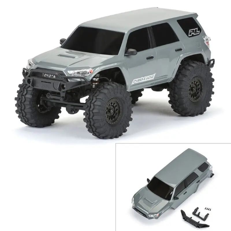 Proline 362114 2024 Toyota 4Runner Painted And Assembled Hard Body Suit Axial Scx24 Lunar Rock Gray 1