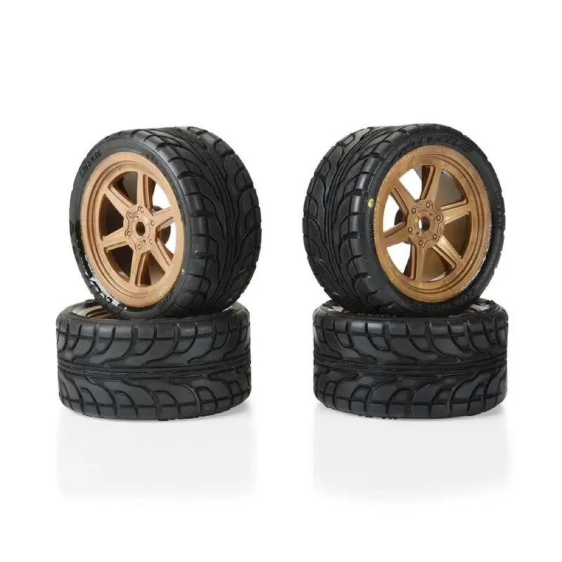 Proline Avenger Mounted Street Tyre Set F/R, Overdrive Bronze Wheel, Losi Nascar 1