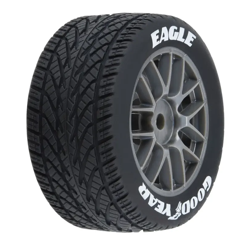 Proline Goodyear Eagle Mounted Rain Tyre Set F/R, Gray, Losi Nascar 1