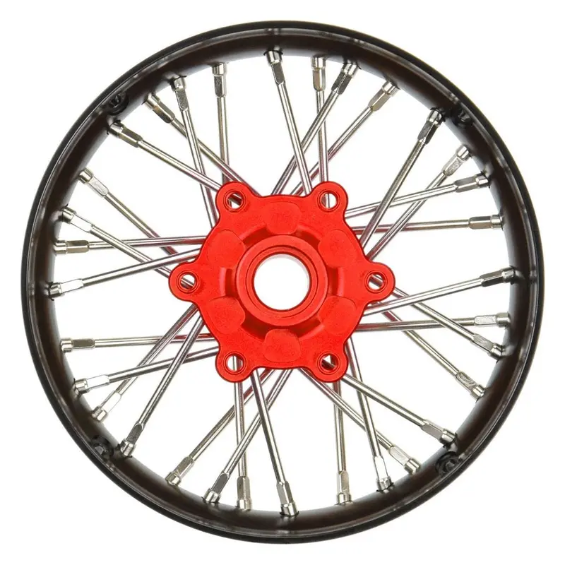 Proline Pro-Spec Aluminium Assembled Front Wheel V2 Bead Black And Red Promoto-Sm Pro284700t4 1