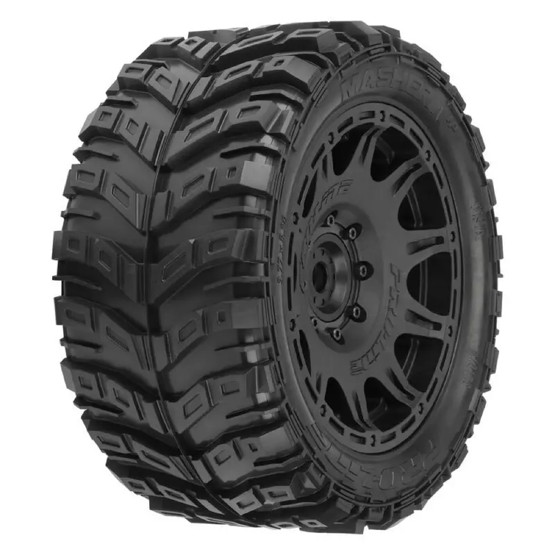 Proline Pro1017611 1/6 Masher X 5.7In Hp Belted Tyres Mounted On Raid Wheels 2Pcs 1