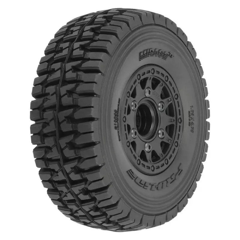 Proline Pro1024811 Mirage Tt 2.2In/3.0In Belted Sct Tyres Mounted On Raid Black Wheels 2Pcs 1