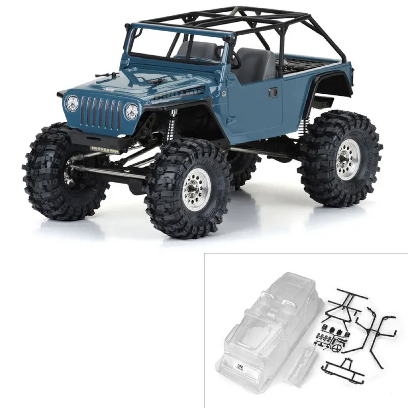 Proline Pro364400 2004 Jeep Lj Clear Body With Cage And Accessories Suit 313Mm Crawlers 1