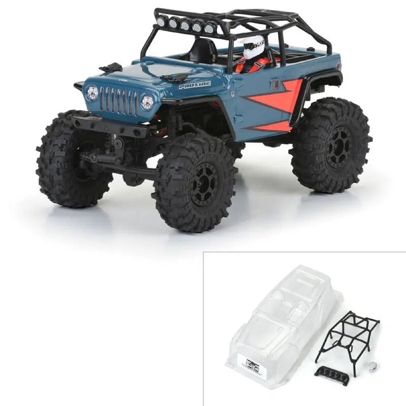 Proline Pro366400 2004 Jeep Lj Clear Body With Trail Cage For Axial Scx24 1