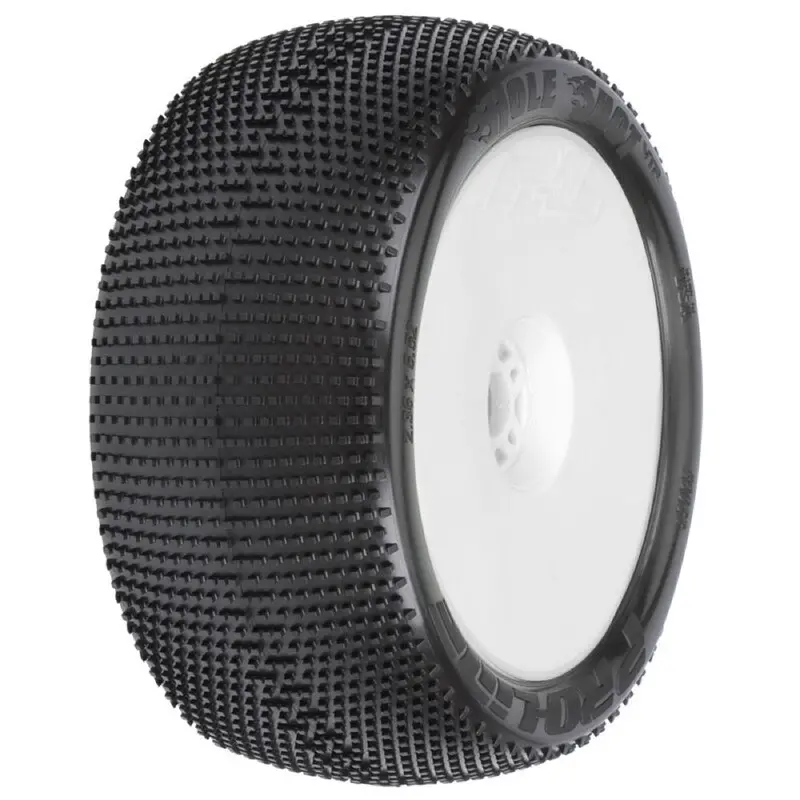 Proline Pro9033233 1/8 Hole Shot S3 F/R 4.0In Tyres Mounted On 17Mm White Zero Offset Wheels 2Pcs 1