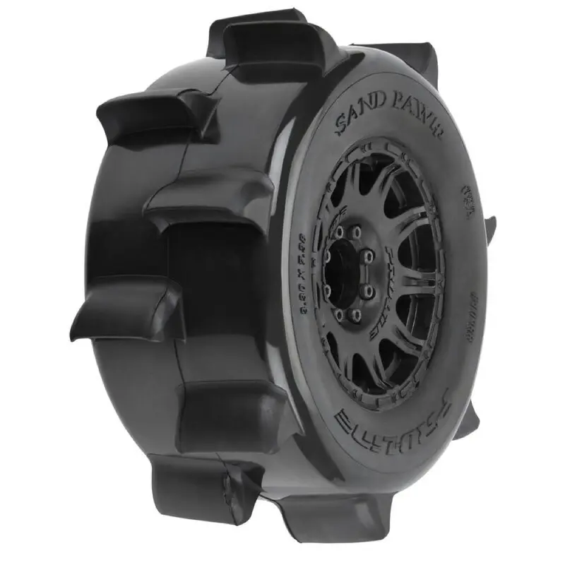 Proline Sand Paw Hp Belted 3.8 Inch Monster Truck Tyres Mounted On 17Mm Black Raid Wheels 2Pcs Pro1026810 1