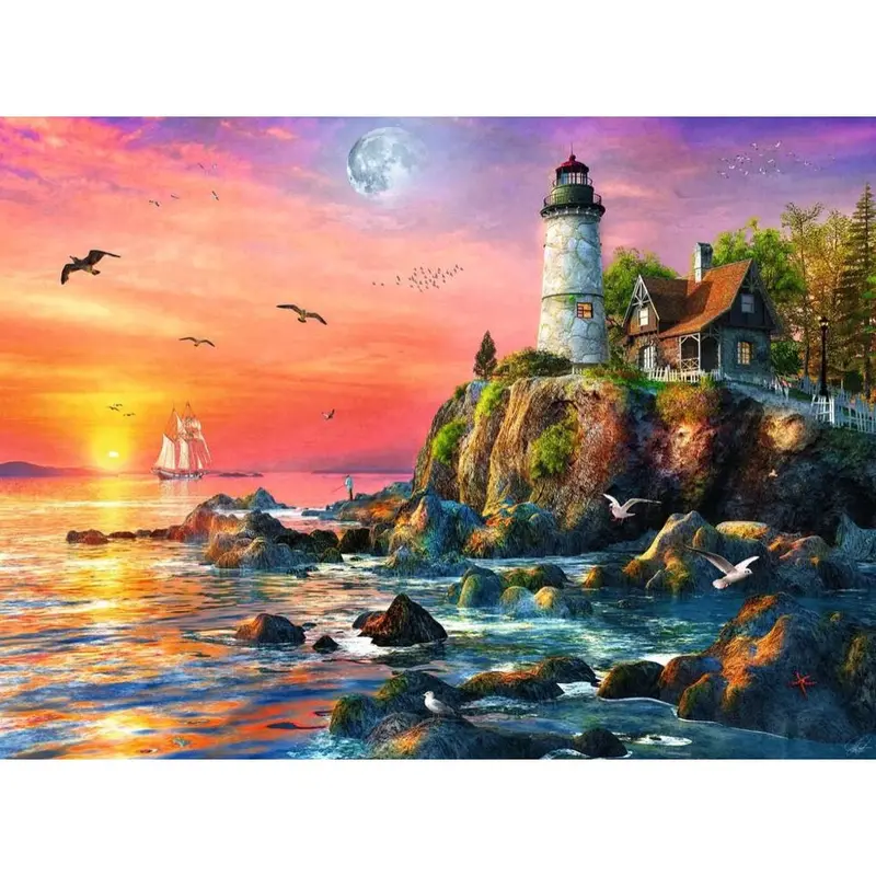 Ravensburger 00217-8 Lighthouse At Sunset 500Pc Jigsaw Puzzle 2
