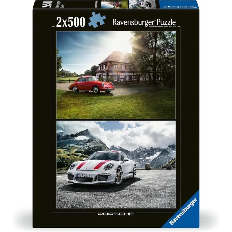 Ravensburger 00344-1 Porsche 356 & Porsche 911 2X500pc Jigsaw Puzzle 1