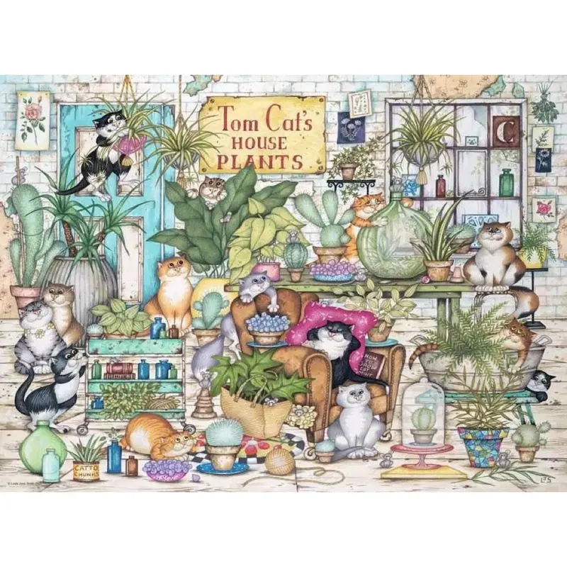 Ravensburger 00695-4 Crazy Cats… Tom Cats House Plants 500Pc Jigsaw Puzzle 2