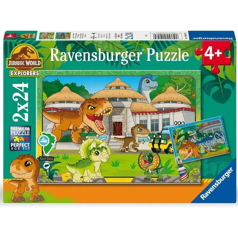 Ravensburger 01057-9 Jurassic World Explorers 2X24pc Jigsaw Puzzle 1