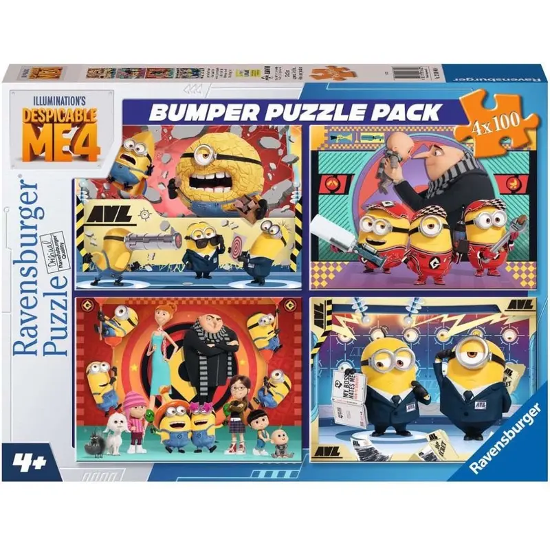 Ravensburger 01063-0 Despicable Me Bumper Pack 4X100pc Jigsaw Puzzle 1