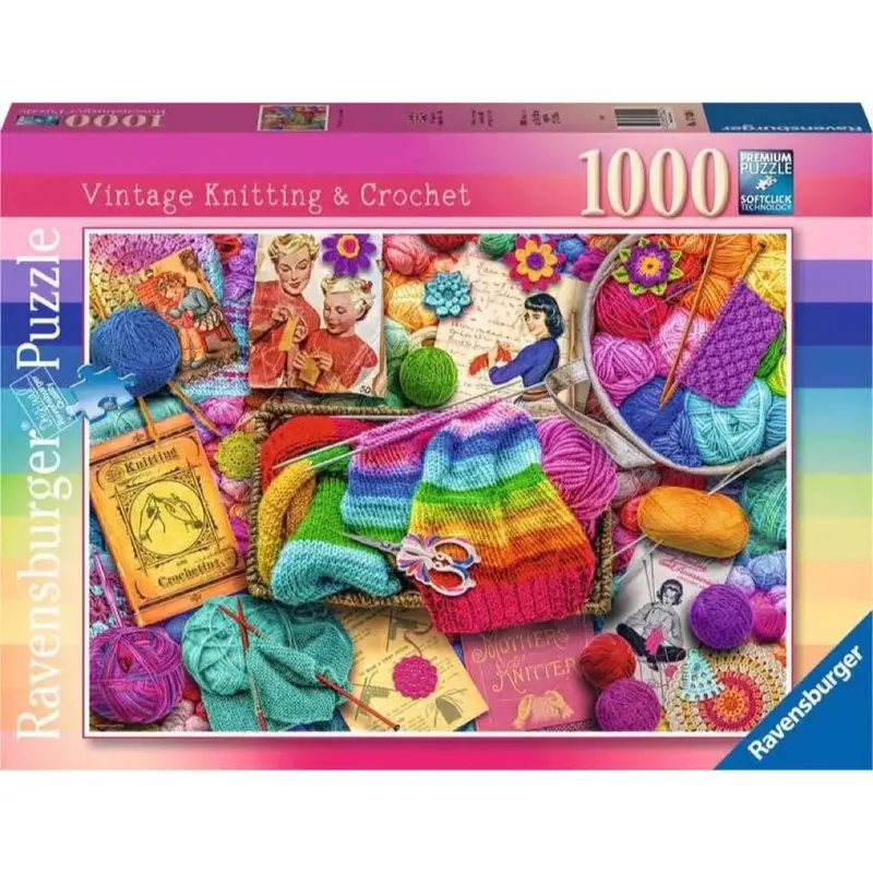 Ravensburger 01080-7 Vintage Knitting And Crochet 1000Pc Jigsaw Puzzle 1