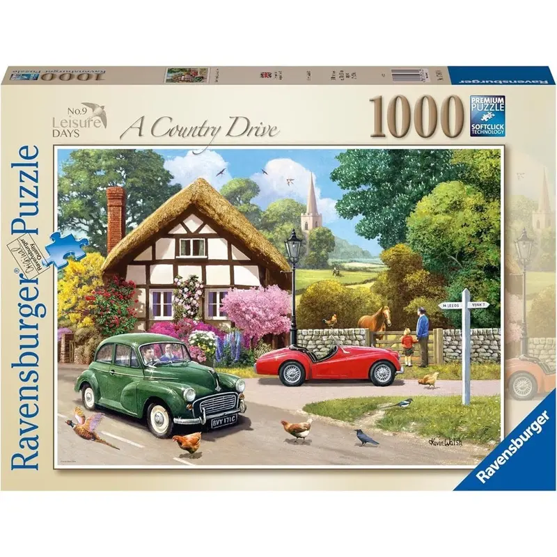 Ravensburger 01180-4 Leisure Days No.9 A Country Drive 1000Pc Jigsaw Puzzle 1