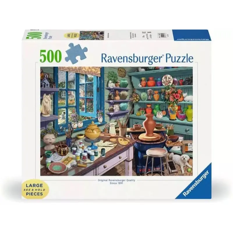 Ravensburger 01357-0 Pottery Studio Sanctuary Puzzle 500Pc Large Format Jigsaw Puzzlee 1