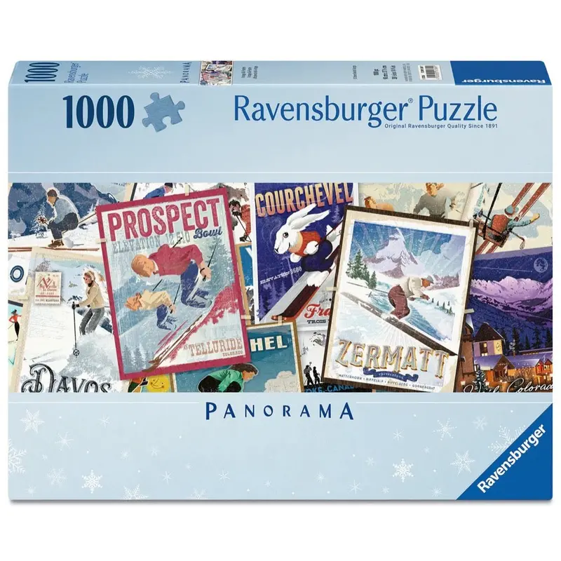 Ravensburger 01389-1 Vintage Ski Posters 1000Pc Jigsaw Puzzle 1